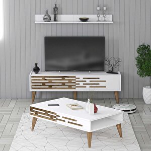 Valensi̇ya 140cm Tv Üni̇tesi̇ Ve Orta Sehpa Takimi - Beyaz / Beyaz Beyaz