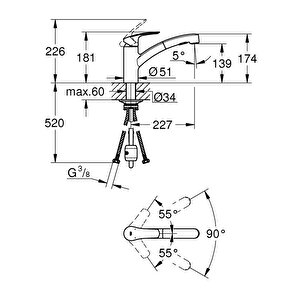 Grohe Eurosmart Tek Kumandalı Eviye Bataryası - 30305001