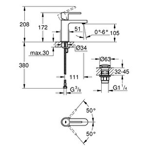 Grohe Plus Tek Kumandalı Lavabo Bataryası S-boyut - 33163003