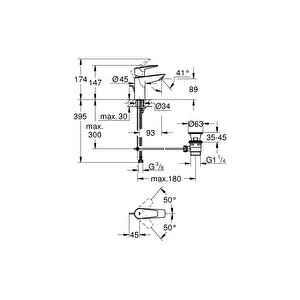 Bauedge Tek Kumandalı Lavabo Bataryası S-boyut 23328001