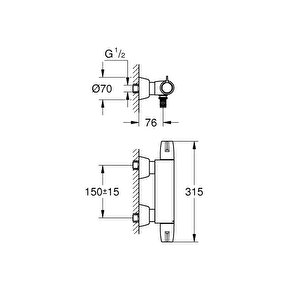 Grohtherm Special Termostatik Lavabo Bataryası 1/2" (34666000)