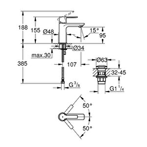 23791001 Lineare Lavabo Batarya Click Xs