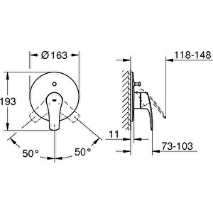 Grohe Eurosmart Ankastre Banyo/duş Bataryasi - 19450003
