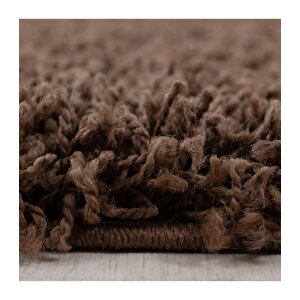 Shaggy Halı 50 Mm Hav Yüksekliğinde Düz Koyu Kahverengi 60x110 cm