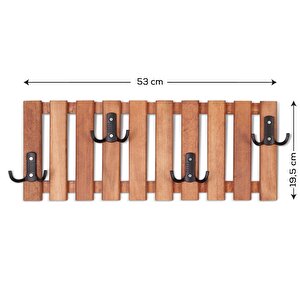 Ahşap Duvar Ve Kapı Askısı Elbise Askılık Düz Model 4 Askılı