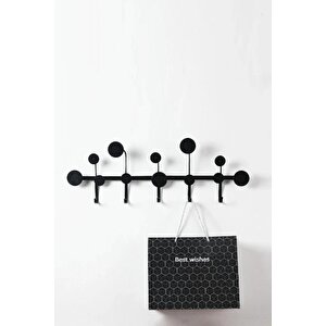 Dekoratif Metal Siyah Duvar Kapı Askısı Elbise Askısı Nota Model Askılık