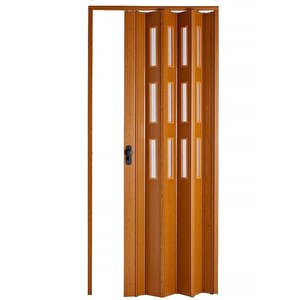 Akordiyon Kapı 177x248 Meşe Camlı 12 Mm Katlanır Akordeon Pvc 177x248 cm