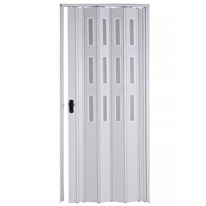 Sarpaş Akordiyon Kapı 102x210 Beyaz Camlı 12 Mm Katlanır Akordeon Pvc