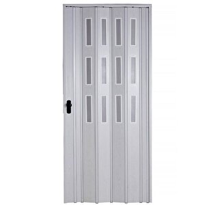 Akordiyon Kapı 87x205 Akçaağaç Camlı 12 Mm Katlanır Akordeon Pvc 87x205 cm