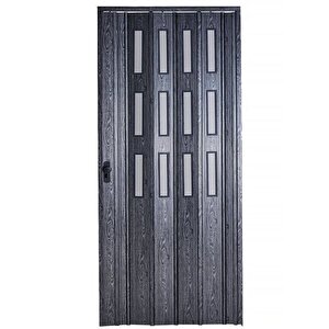 Sarpaş Akordiyon Kapı 117x235 Karaağaç Camlı 12 Mm Katlanır Akordeon Pvc