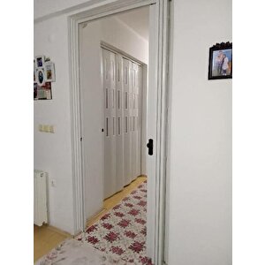 Sarpaş Akordiyon Kapı 72x180 Beyaz Camlı 12 Mm Katlanır Akordeon Pvc