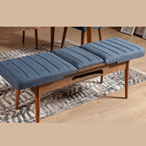 Sembol Bench Ceviz Lacivert