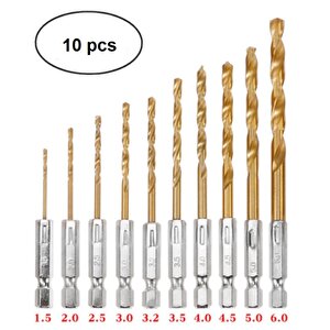 Altıgen Bits Girişli Matkap Uç Seti 10 Parça 6 Gen Saplı 1/4 Hex Ahşap Metal Uç Takımı