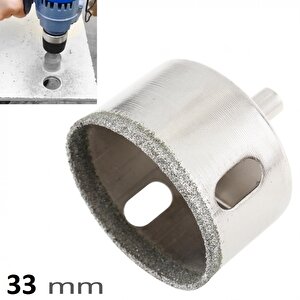 33mm Mermer Granit Fayans Cam Yuvarlak Delme Panç Elmas Uç Yuvarlak Açma Matkap Için Karot