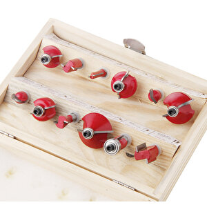 12 Parçalı Ahşap Çantalı Freze Uç Seti 6mm Ahşap Oyma Yontma Delme Uç Seti 1 Parça Menteşe yuva Pancı router bits