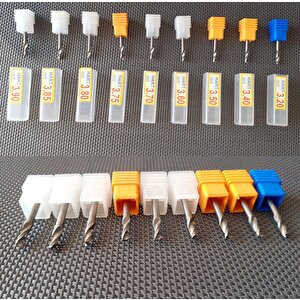 Kalıpçı Tornacı Delme Cnc Router Karbür Uç Seti 3.20mm 3.40mm 3.50mm 3.60 Carbide Matkap Uç Seti 4lü