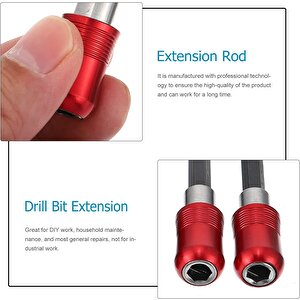 Bits Uzatma Aparatı Altıgen hızlı değiştirme aparatlı 1/4 Hex Bits Şaftlı 3 Parça
