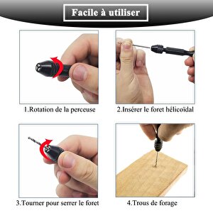 Mini El matkap 25li matkap ucu 0,5 – 3,0 mm Hassas el matkabı seti metal ahşap kuyumcu model yapımı