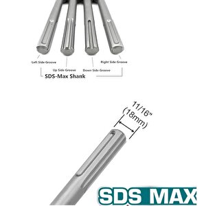SdsMax Kırıcı Delici için Matkap Ucu (20mm) 4 Flüt Elmaslı 550mm Uzunluk AEG BOSCH Hilti Metabo