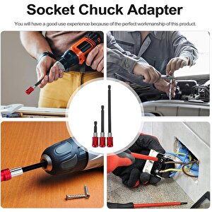 Hızlı Vidalama Adaptörü Altıgen 1/4 Hex Bits Aparatı Şaftlı Manyetik Tornavida Ucu Matkap Bit Tutucu