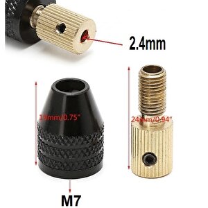 Motor Gravür Makinası Için Anahtarsız Mandren 2.4mm Kaplin M7 Kısa Kuyruk Ödev Proje Uygulama Arge
