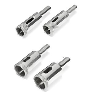 Cam Fayans Mermer Granit Porselen Delme Pancı Boru Tipi Elmas Karot Uç 12mm 14mm 16mm 18mm(4lü)