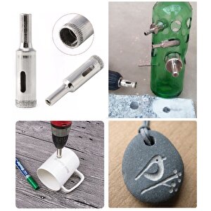 Cam Fayans Mermer Granit Porselen Delme Pancı Boru Tipi Elmas Karot Uç 12mm 14mm 16mm 18mm(4lü)
