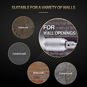 38mm + 65mm Granit Mermer Seramik Beton Taş Delme Panç Spiral Avuç Taşlama Matkap Uyumlu M14 Aparat