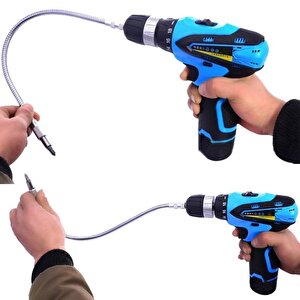 Altıgen 1/4 Hex Bits Şaftlı Uzatma Adaptör Hortumu Metal Sipiral Esnek Hortum 20cm
