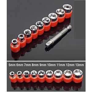 Altıgen  Hex Adaptörlü Shank 1/4" Girişli Lokma Seti Ve Titanium Matkapucu Seti