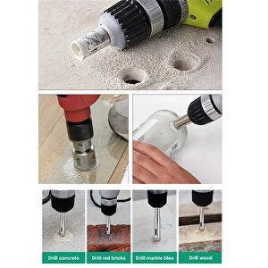 Cam Fayans Delme Mermer 5 parça (5 6 8 10 12mm) Granit Yuvarlak Delik Açma Panç Elmas Uçlu Karot