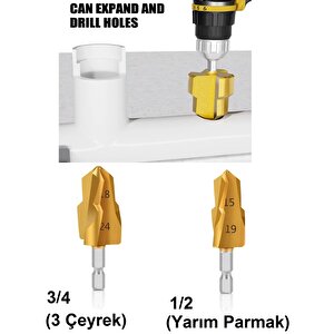 PPRC Pvc Boru Havşası Tesisatcı Tamir Onarım Için Rayba 2li Matkap Ucu Tamir Delme Genişletme Tıraş