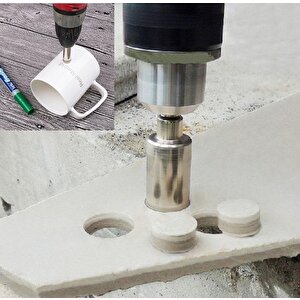Mermer Granit Fayans Porselen Cam Yuvarlak Delme Pancı 14mm Elmas Uçlu Delik Açma Karot Matkap Ucu