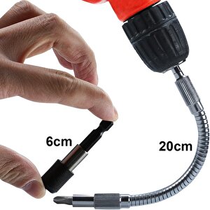 Hızlı Uç Tutucu 1/4 " 3 Parça Altıgen Şaft Manyetik Uç Tutucu Esnek Uzatma 10 Parça Tornavida Uc Set