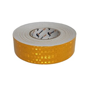 Reflektör Bant Sarı 5cmx10m Reflektif Bant Fosforlu Tır Kamyon Araç Arkası Sarı İkaz Bandı 50mm