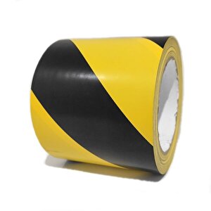 Yer İşaretleme Bandı Sarı Siyah 10cmx30m Sarı-siyah Zemin Yer İşaretleme İkaz Bantı 100mm