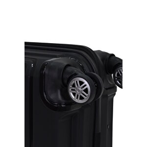 Elatae Premium Polipropilen Kırılmaz 3'lü Valiz Seti Siyah V305