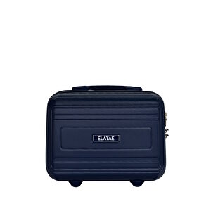 Elatae Premium Polipropilen Kırılmaz 2'li Valiz Seti Kabin Boy Ve Makyaj 2'li Set Lacivert V305