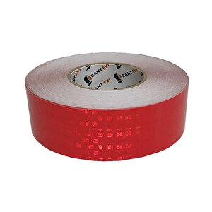 Reflektör Bant Kırmızı 5cmx10m Reflektif Bant Fosforlu Tır Kamyon Araç Arkası Kırmızı İkaz Bandı 50mm