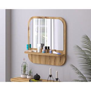 45 Cm Kare Raflı Safir Meşe Antre Hol Koridor Duvar Salon Mutfak Banyo Ofis Makyaj Aynası