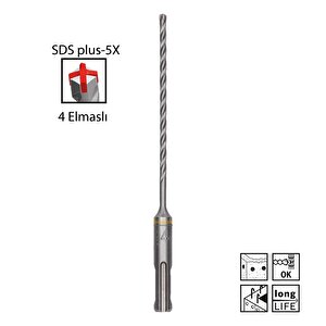 Sds Plus-5x 4 X 160 Mm Dört Elmaslı Matkap Ucu 2608836605