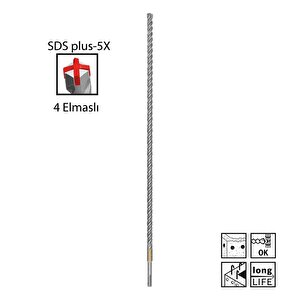 Sds Plus-5x 14 X 610 Mm Dört Elmaslı Matkap Ucu 2608836623