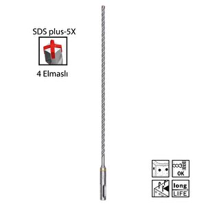 Sds Plus-5x 5,5 X 310 Mm Dört Elmaslı Matkap Ucu 2608836610