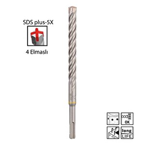Sds Plus-5x 13 X 210 Mm Dört Elmaslı Matkap Ucu 2608833814