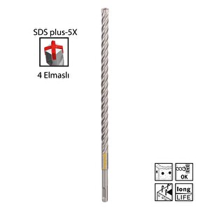 Sds Plus-5x 12 X 310 Mm Dört Elmaslı Matkap Ucu 2608833810