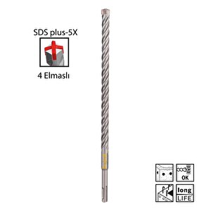 Sds Plus-5x 14 X 310 Mm Dört Elmaslı Matkap Ucu 2608833819