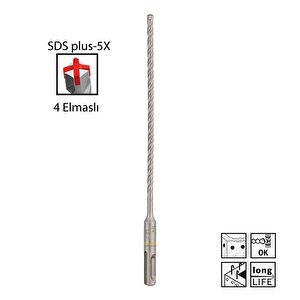 Sds Plus-5x 5 X 210 Mm Dört Elmaslı Matkap Ucu 2608833773