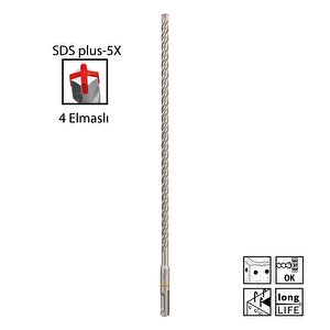 Sds Plus-5x 8 X 310 Mm Dört Elmaslı Matkap Ucu 2608833792