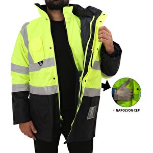 Bestguard İşçi̇ Parkasi Yüksek Görünümlü 5+1 Parka - Çok Kullanişli Ceket Mont Parka