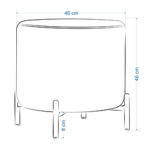 Vilinze Çok Amaçlı Metal C Sehpa Puf Seti